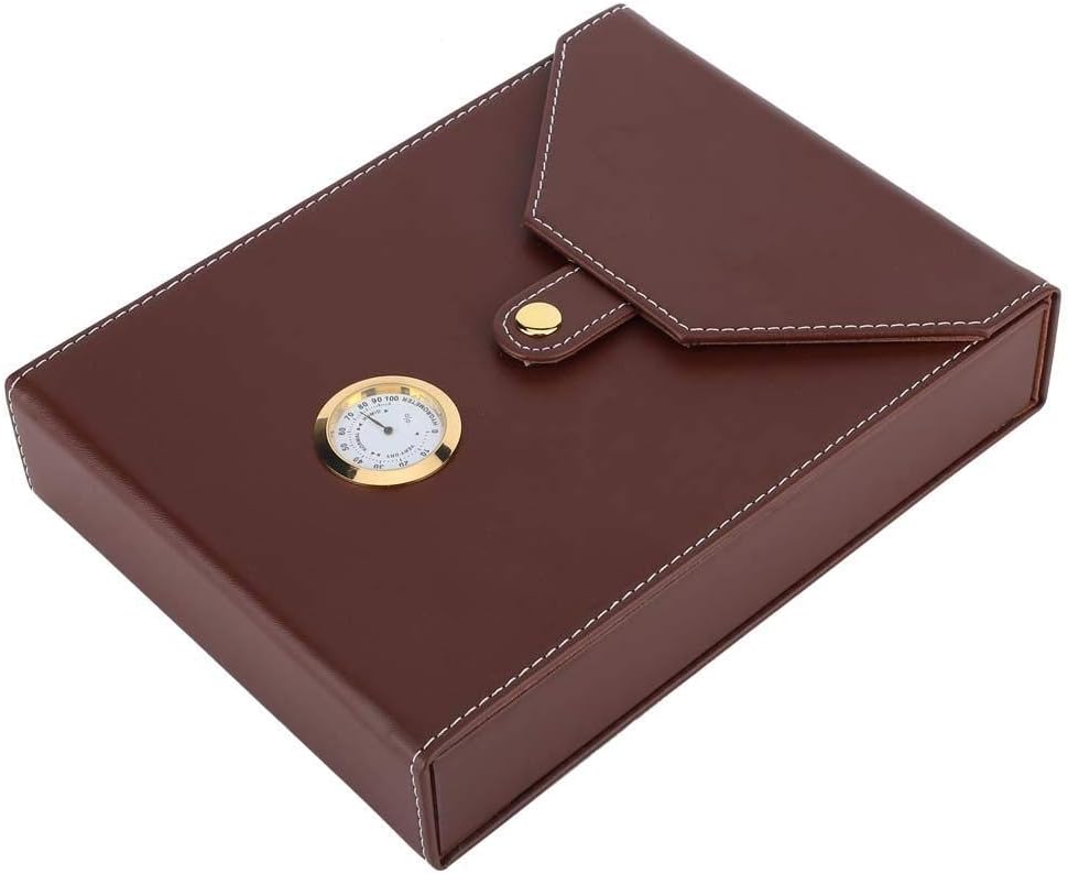 Cedar Cigar Humidor,Quality Leather Cigar Cedar Wood Cigar Box for 10-15 Cigar,Mini Portable,with humidifier,hygrometer,for Home and Travel,3 Colors
