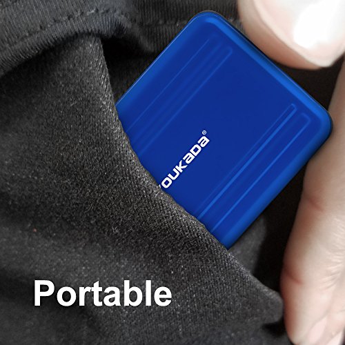 YOUKADA Metal Memory Card Case Holder Water-Resistant Pocket-Sized SD Holder for 8 SD Cards & 8 Micro SD Cards (2 Pack-Blue)