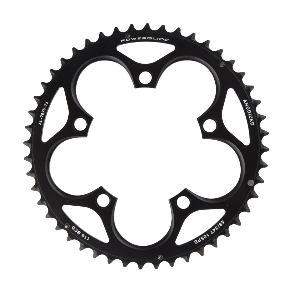 Sram Road CRS48BL Chainring 48T 5 Bolt 110 mm BCD Aluminium L-Pin (GXP) (48-34) 4 Black, 11.6215.197.090