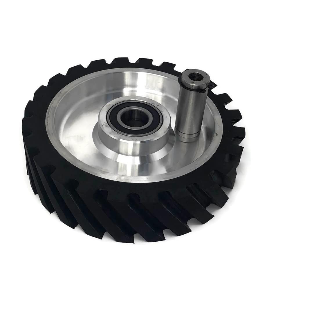 Photo 1 of 8 x 2" Belt Grinder Contact Wheel,Belt Sander Bearings Serrated Rubber Contact Wheels With 2 heavy Duty bearing 6205 RS