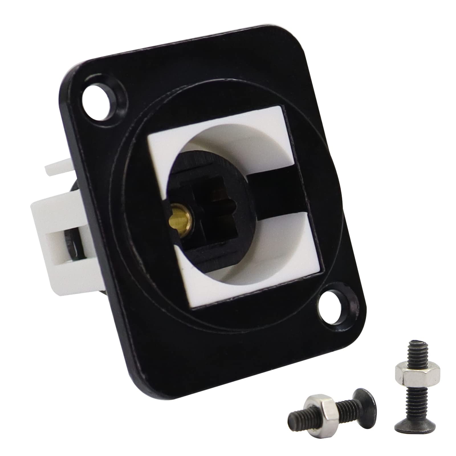 QIANRENON Toslink Audio Fiber Optic Adapter Connector Female to Female XLR Panel Mount CouplerTransmission of Digital Audio Signals,For Digital Recording Studio System,Network Rack,Black