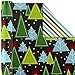 Hallmark Reversible Christmas Wrapping Paper (2 Rolls, 60 sq. ft. ttl) Modern Santa, Retro Christmas Trees, Stripes