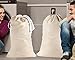 PACK of 2, 100% Cotton Extra-Large Laundry Bag 24 Inches by 36 Inches in Natural Color by Linen Clubs - Lightweight and Durable, gives you a long-term solution to your laundry carrying needs