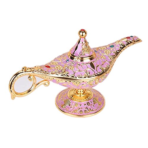 Gusnilo Rare Legend Aladdin Magic Genie Light Lamp Pot Classic (Purple gold)