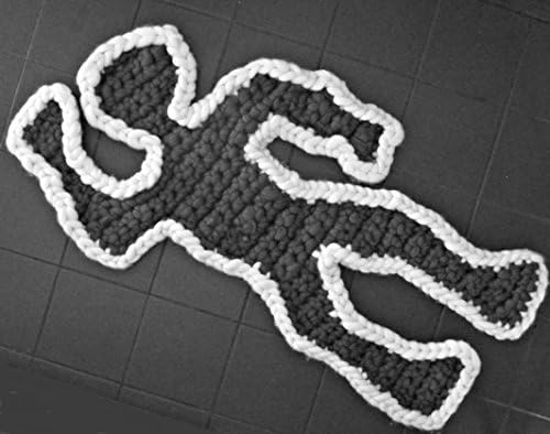 Crime Scene Rug Crochet Kit: Combed Top (2 colors), 20mm Hook, Pattern