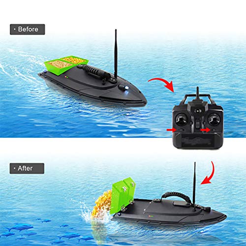Jff Fish Finder 1.5kg Chargement 500m Télécommande Appât De Pêche Bateau Rc Bateau Positionnement De L’appât,noir