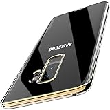 TOZO for Samsung Galaxy S9 Plus Case, Clear Soft TPU Gel Skin [1.0mm Ultra Thin] Slim Soft Protective Cover [Gold Plating Edge]