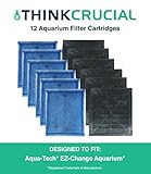 Think Crucial Aquarium Filter Replacement Parts - Compatible with Aqua-Tech EZ-Change 3 Aquarium Filter - Fits Aqua-Tech 20-40 and 30-60 Power Filters - (12 Pack)