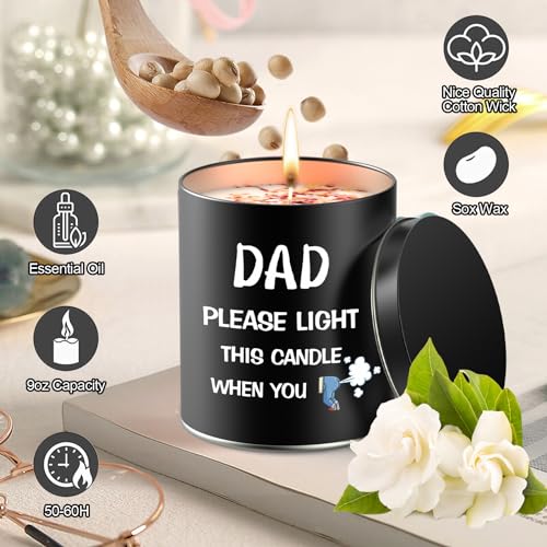 Fathers Day Candles Gifts from Daughter Son,9oz Soybean Wax Scented Candles,Funny Dad Birthday Gifts for Granddad Stepdad,Fathers Day Presents for for Daddy Husband Men on Christmas Anniversary