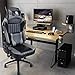 VON RACER Big and Tall 400lb Memory Foam Gaming Chair-Adjustable Tilt, Angle and 3D Arms Ergonomic High-Back Leather Racing Executive Computer Desk Office Metal Base (Gray)