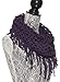Elles Clothing Women's Infinity Scarf Winter Crochet Knit Fringe and Tassel Loop Scarves - Purple - Various Styles and Colors