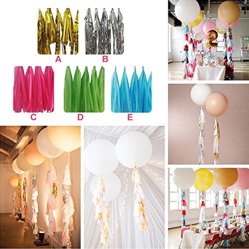 5 PCS DIY Tasseled Banner Paper Tassel Garland Novel Wedding Ceremony Party Supplies Photography Garland Hanging Ornament Decor Silver