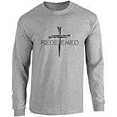 Pop Threads Redeemed Cross Nails Christian Ephesians Graphic Tee T-Shirt for Men