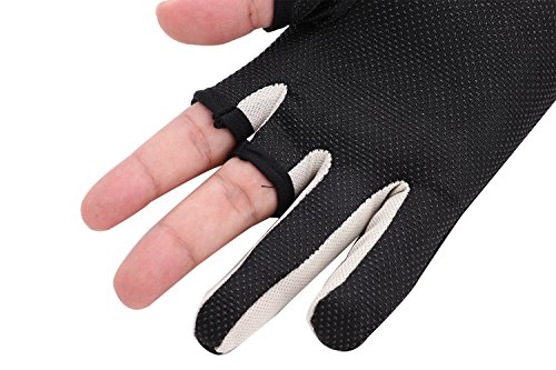 Men Fisherman Fishing Gloves 3 Cut Fingers Fish Gloves Summer Sun Protection Gloves Non-slip Driving Cycling Mitten Breathable Sunblock Outdoor Sport Glove for Boating Sailing Hunting Riding Men Women - Thumbnail 5