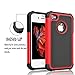 iPhone 4s Case ,[Corner Protection] Protective Case Detachable Defender Thin Protective Anti-dirt Scratch Resistant Hard Soft Heavy Duty Rubber Bumper Cover for iPhone 4 4s(Black/Red)