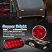 Partsam 4Pcs 6 Inch Red Oval Led Trailer Tail Lights 10 LED Sealed Stop Turn Tail Brake Lights 10 LED Flush Mount Hardwired with Rubber Grommet Waterproof 12V(Not Plug and Play)