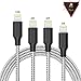 iPhone charger,oduey lightning cable, 4Pack 3FT 6FT 6FT 10FT iphone cord for iPhone X/8/7/7 Plus/6s/6s Plus/6/6 Plus/SE/5s/5c/5,iPad/iPod-Black-Silver