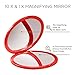 NATRULAX Superior Quality Dual Sided 10 x & 1 x Magnifying Compact Mirrors - 4 Inch Diameter-Ideal For Makeup & Eyebrow Removal -Perfect For Purses & Travel - Excellent Gift.