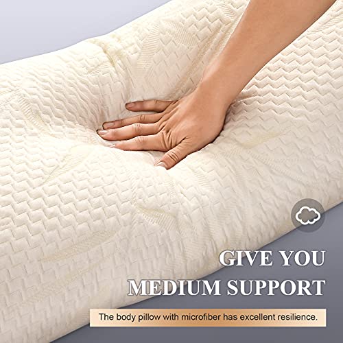 Decroom Full Body Pillow Zipped Bamboo CoverBreathable Cooling for