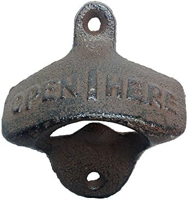 JISTL Rustic Cast Iron OPEN HERE Bottle Opener Vintage Style Wall Mount MAN CAVE(Pack of 2)