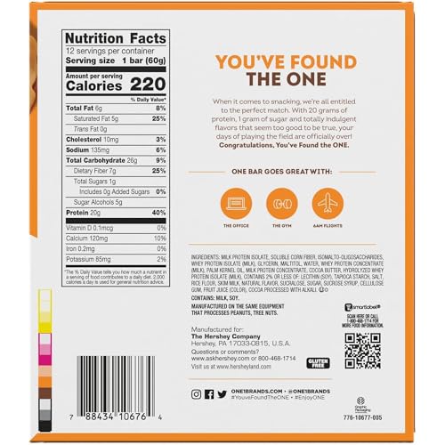 ONE PROTEIN BARS, MAPLE GLAZED DOUGHNUT, GLUTEN FREE WITH 20G PROTEIN AND 1G SUGAR, PANTRY STAPLES, 2.12 OZ (12 COUNT)