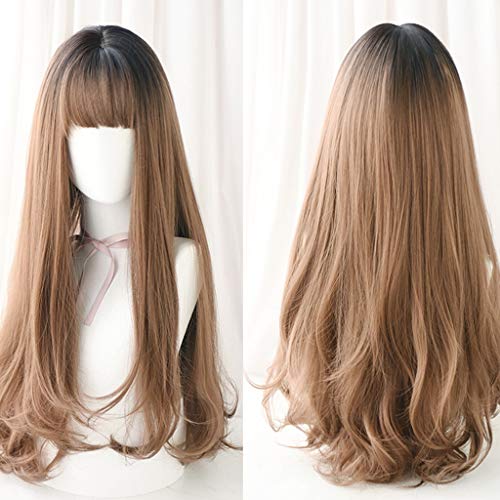 Wig Female Long Hair Bangs Natural Fluffy Long Hair Fashion Cute