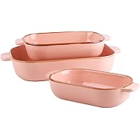 Kvv Rectangular Ceramic Baking Pan, Bakeware Set of 3 Piece,Baking Dishes, Lasagna Pans for Cooking, Kitchen, Cake…