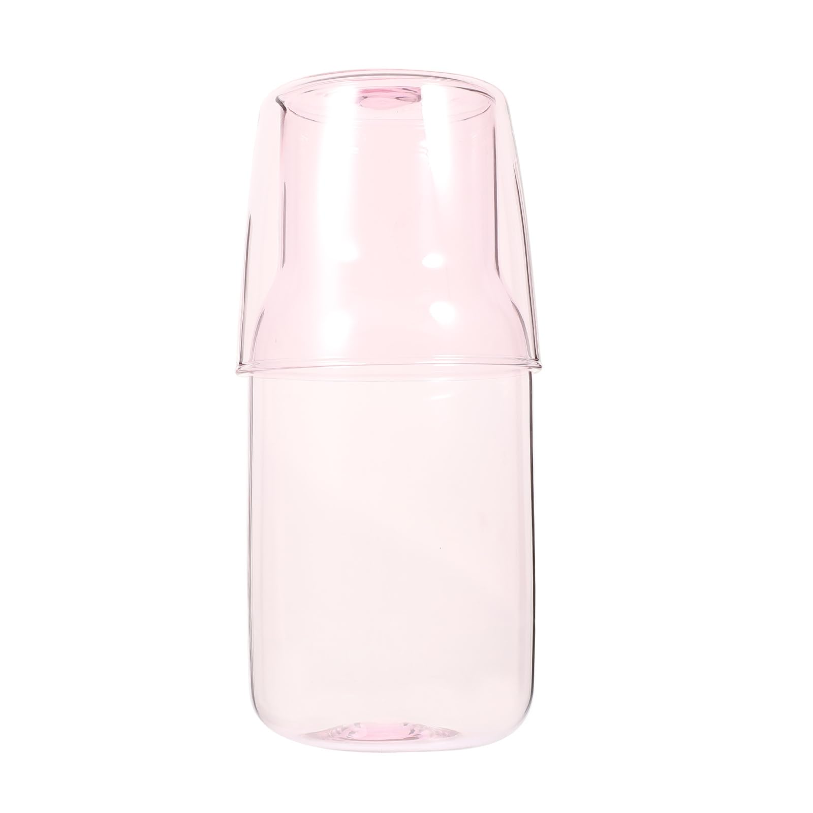 DOITOOL Glass Water Jug with Cup Set 6.69X2.76In Convenient Household Carafe for Bedroom Bedside Drinking Accessory Suitable for Dinner Parties Outdoor Use