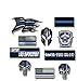 Small Mega Variety Pack of Thin Blue Line Skull Police Officer Blue Lives Matter American Flag Vinyl Decal Sticker Car Truck BLM(10 Pack)