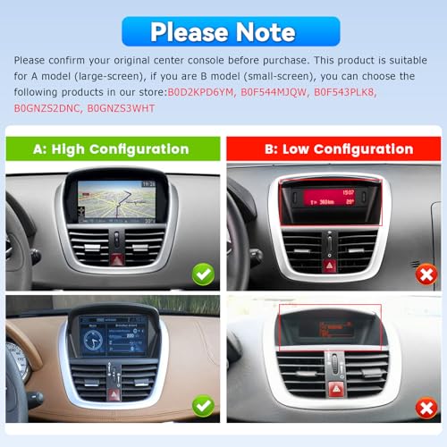 Roinvou 4+64G Android Car Radio for Peugeot 207 2006-2015 Wireless CarPlay Android Auto MirrorLink, 9 Inch Touch Screen Radio with Bluetooth WiFi GPS 32EQ FM/RDS SWC Backup Camera
