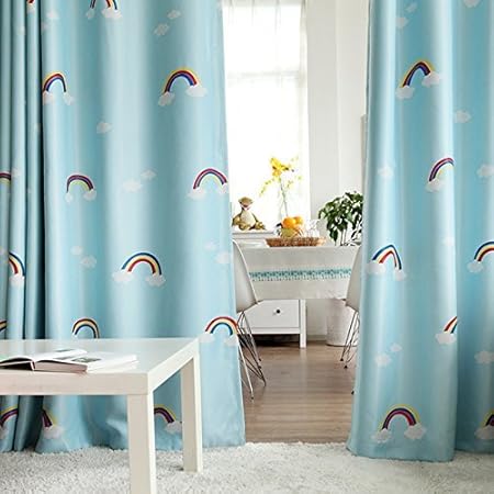 Ustide Romantic Rainbow Blackout Curtains Childrens Window Curtain