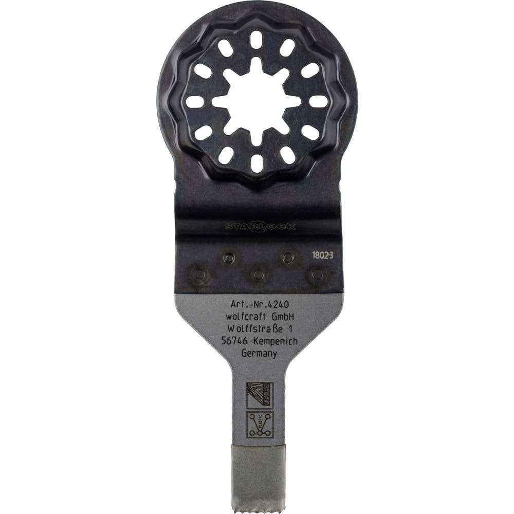 wolfcraft BIM Pushcut Saw Blade “Expert”, STARLOCK receptacle, wood, non-ferrous metals, gypsum plasterboards, 10 mm I 4240000 I For cutting to length, plunge cuts and rip cuts