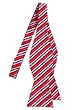 Retreez Retro Multi Tone Stripe Woven Microfiber Self Tie Bow Tie - Various Colors