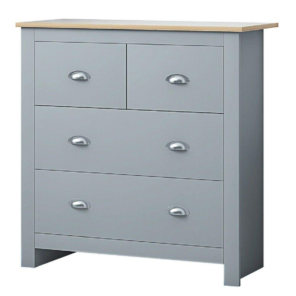 Westbury 4 Drawer 2 2 Chest Soft Matt Grey Traditional