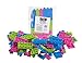 Silicone 108 Piece Flexible Building Bricks by Strictly Briks | 100% Compatible with all Major Brands | Large Pegs for Toddlers | Ages 3+ | Soft and Flexible | Blue, Green, Pink