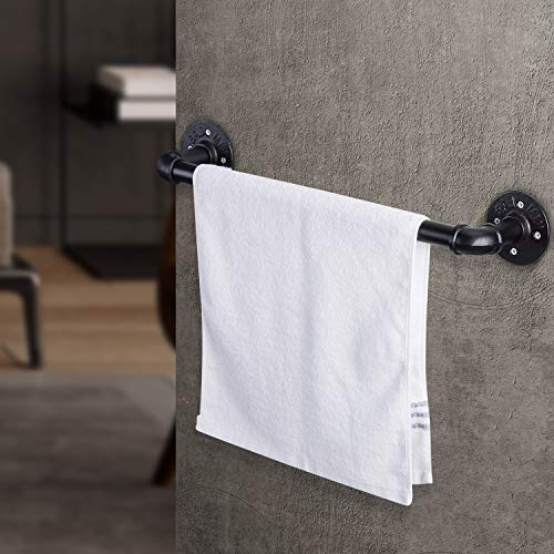 Elibbren 18 Inch Industrial Pipe Towel Bar, Bathroom Hardware Towel Bar Accessory, DIY Wall Mount Bath Towel Rack Holder, 1 Pack