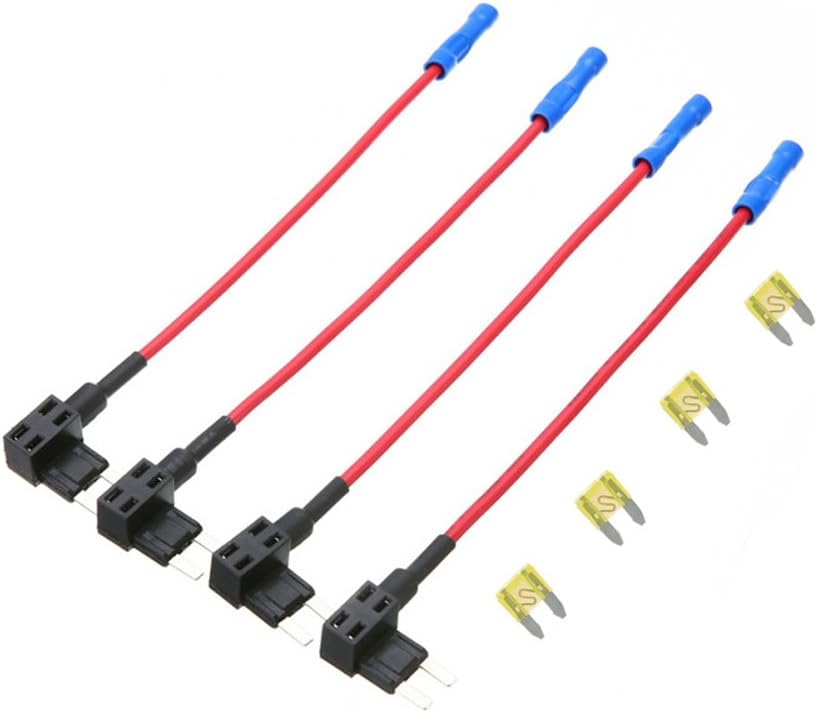 Quacc 4 x Circuit Fuse Tap Universal Piggy Back Mini Blade Ato Atc Fuse Holder Box 12V 24V with 20A Circuit Mini Blade