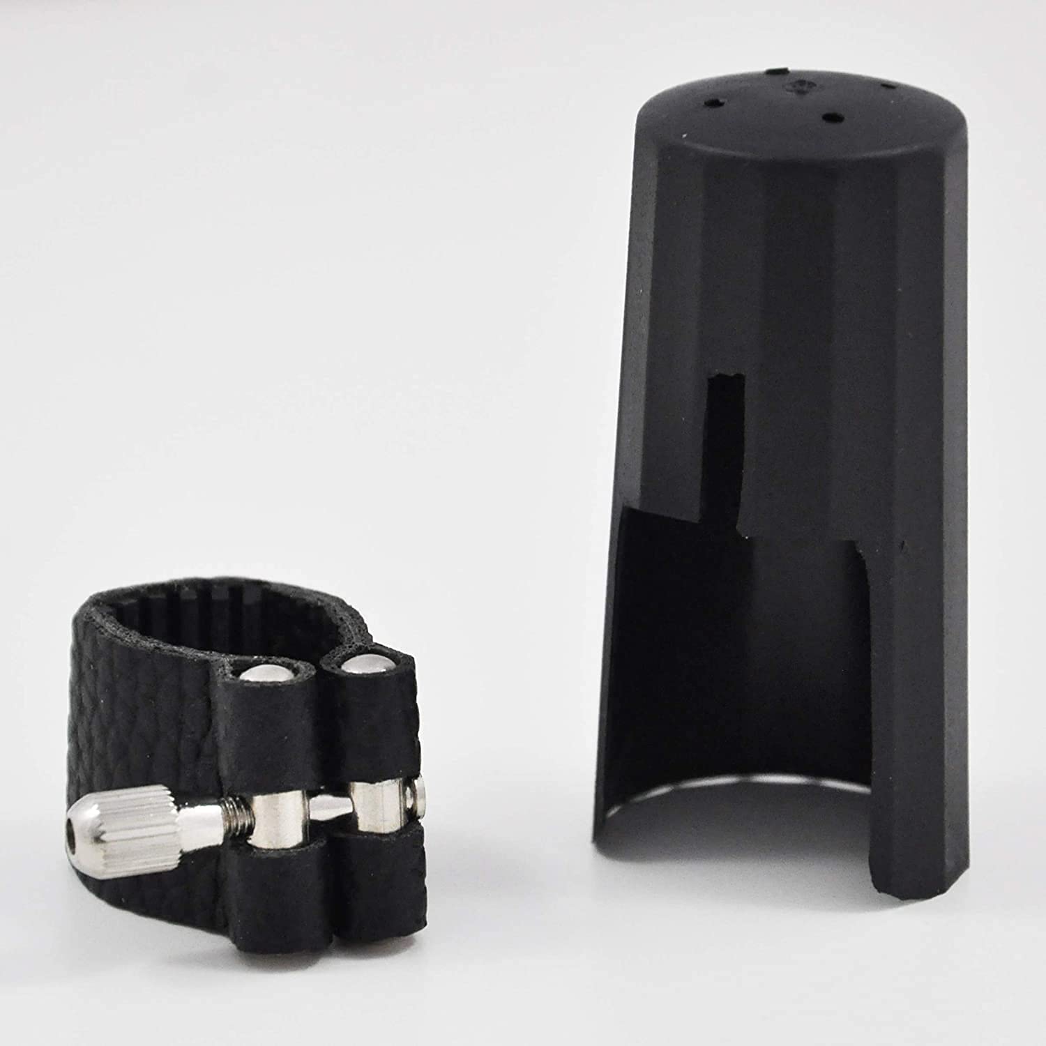 Soundman® Leather Ligature + Mouthpiece Cap for Clarinet - Compatible with Boehm and German System Clarinets