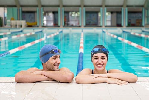 Swimming Cap, Goggles, Ear Plug &amp; Nose Clip-Blue (Exclusive Swimming Set) By Kezzled
