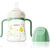 Oberni Sippy Cup, Weighted Straw Baby Trainer Cup, Toddler Drinks Water Bottle with Leakproof Spout for 6+, No Spill Learner Cup 240ml/8oz