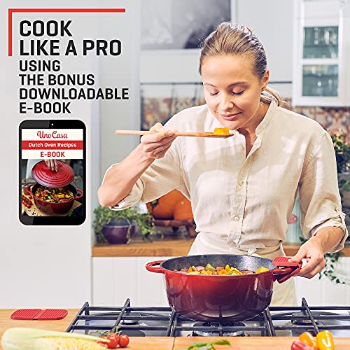 Uno Casa Enameled Cast Iron Dutch Oven 6 Qt Dutch Oven Pot with Lid
