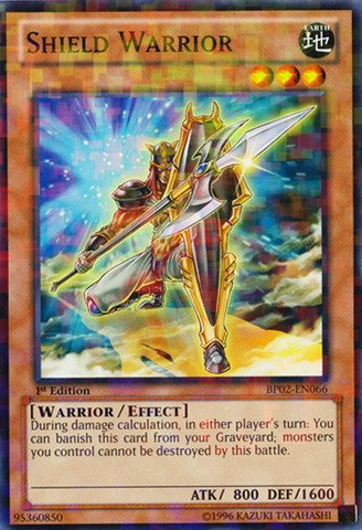 Yu-Gi-Oh! - Shield Warrior (BP02-EN066) - Battle Pack 2: War of the Giants - 1st Edition - Mosaic Rare