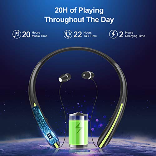 2021-Upgraded-Bluetooth-Retractable-HeadphonesWireless-Earbuds-Neckband-Headset-Sports-Sweatproof-Earphones
