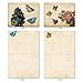 The Best Card Company - 10 Boxed Note Cards with Flowers - Blank Assorted Floral Notecards Bulk (4 x 5.12 Inch) - Fluttering Words M6477OCB