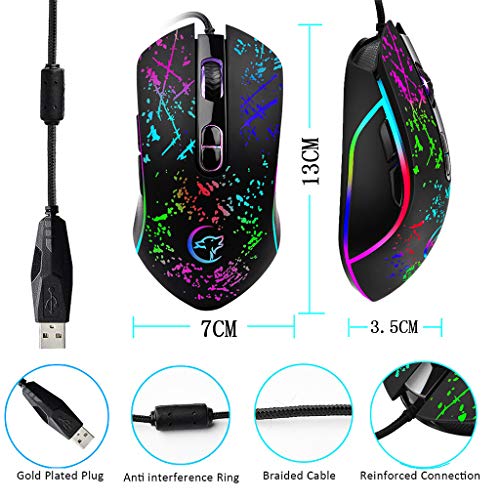 Finedayqi ❤ G819 Mechanical Gaming Mouse Color Backlit USB Wired Optical Mouse for Laptop