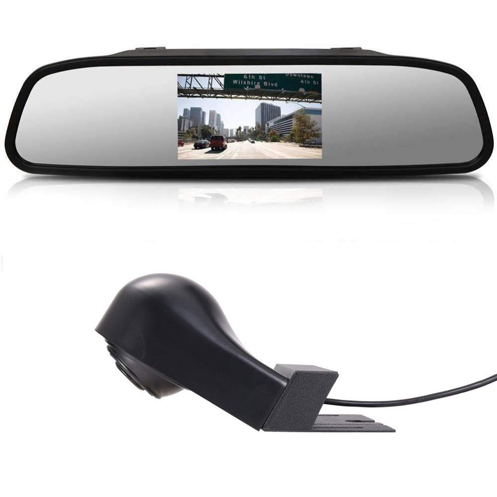 【Reversing Camera + 4.3 Inch HD Rearview Mirror】Parking Mirror for All Cars + Car Third Roof Top Mount Brake Lamp Backup Camera for Mercedes Benz Viano Vito W639 VAN 2003-2014