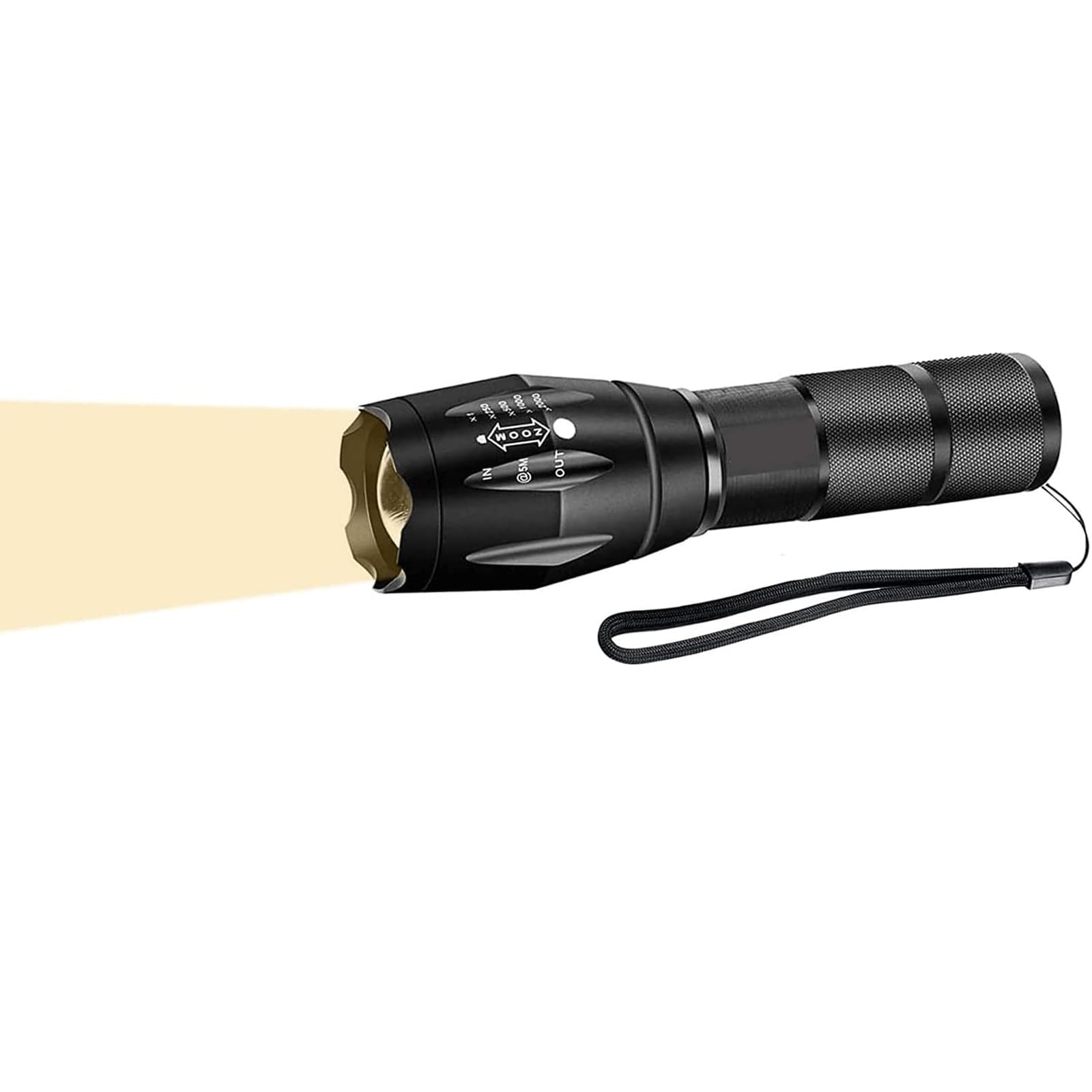 Photo 1 of ZYUNMALL Warm Light Flashlight, Single Mode Zoomable LED Tactical Torch for Everyday Use, Camping, Hiking, Power Outage, Dog Walking