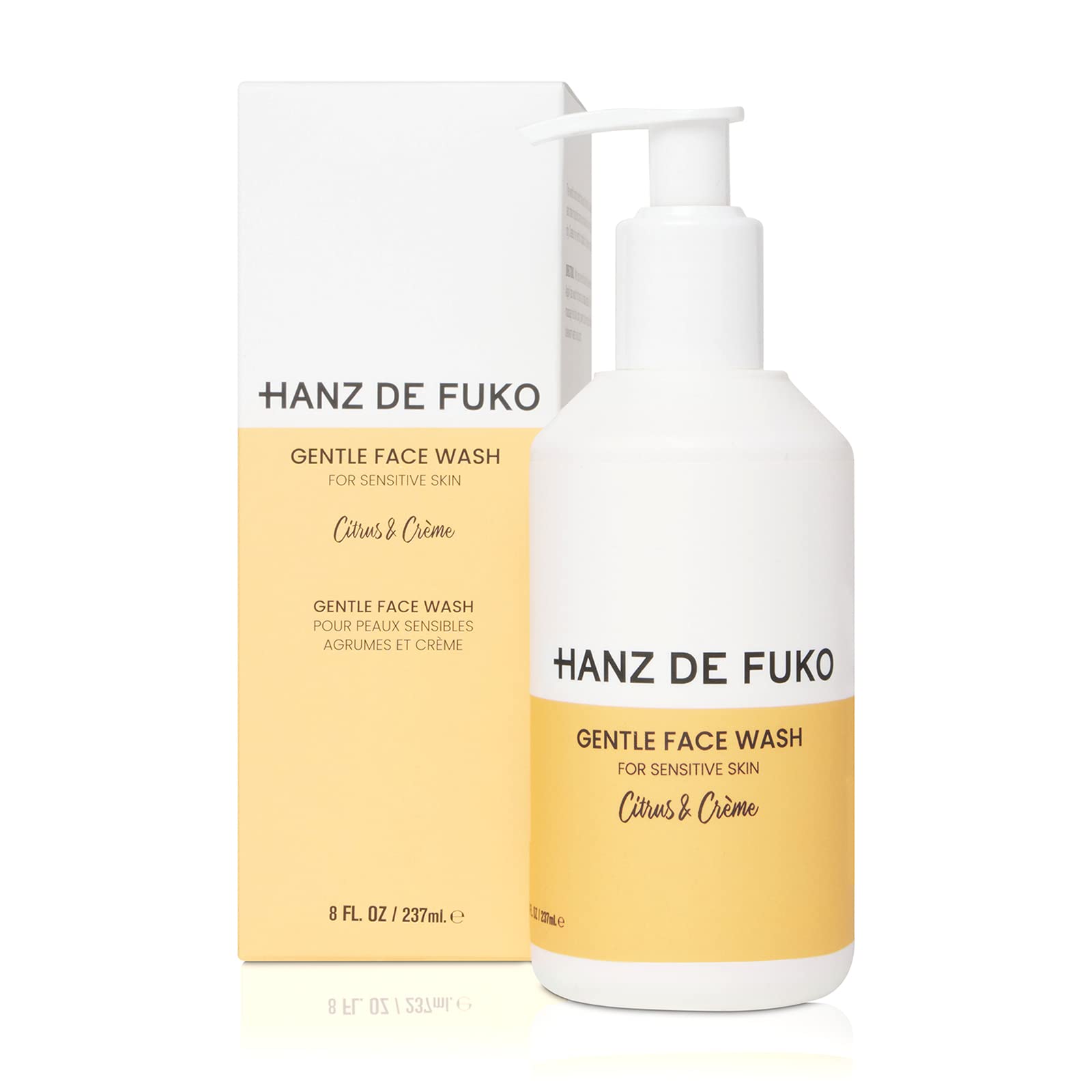 Hanz de Fuko Citrus & Creme Gentle Face Wash – Premium Facial Cleanser for Sensitive Skin – Hypoallergenic – Sulfate and Paraben Free – 237ml