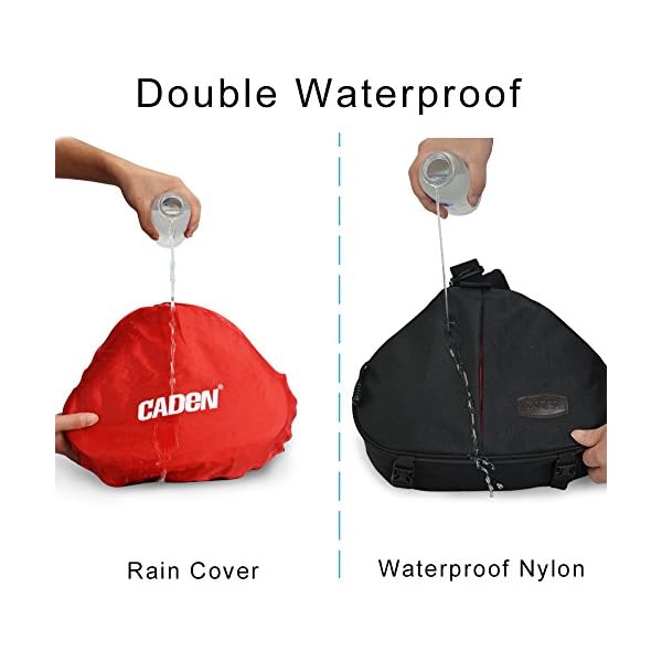 CADeN Kameratasche,Kamera Tasche Kamera Sling Crossbag Fototasche Kamera Umhängetasche Kompatibel mit Canon Nikon Sony DSLR/SLR Objektiv Stativ（Schwarz） – Bild 6