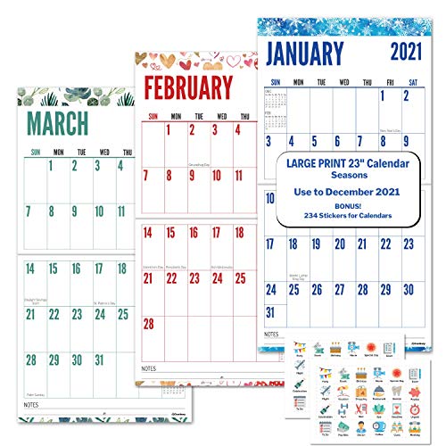 CRANBURY Large Print Calendar 2021 (Seasons), 12x23 (Open), Use Now